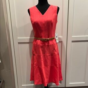 Evan Picone NWT Evan Picone Coral Red Midi Size 4